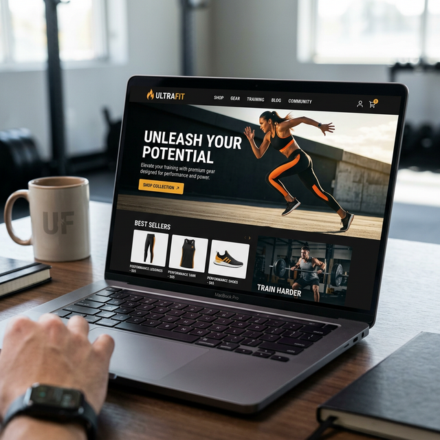 Bold fitness brand website design