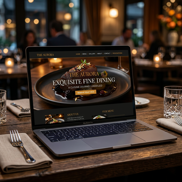 Elegant dark-themed restaurant website design